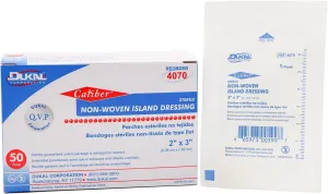 4070 Dressing Caliber Island Wound LF St Cotton 2x3" Non-Woven 50 Per Box Part No. 4070 by- Dukal Corporation