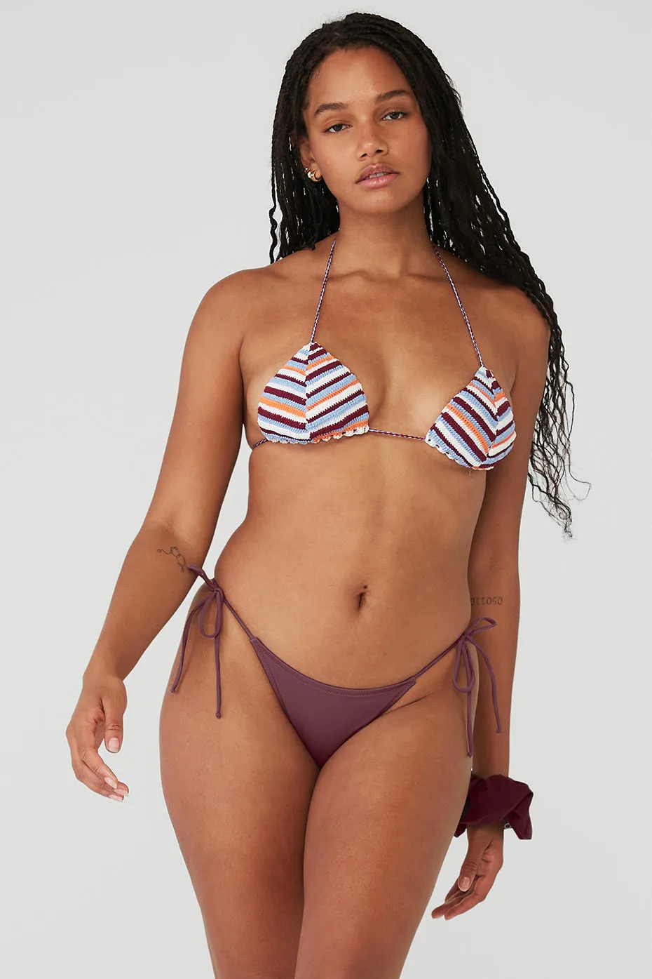 Alo x Tropic of C Crochet Praia Top - Papaya/Raisin