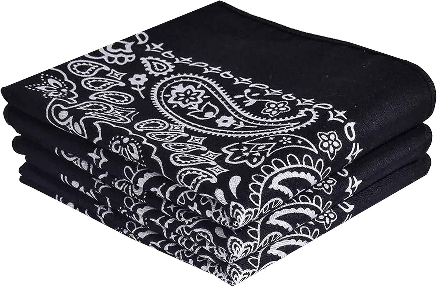 Classic Paisley Bandanas - 3 Pack Gift Set, 100% Cotton, 22x22 Inches