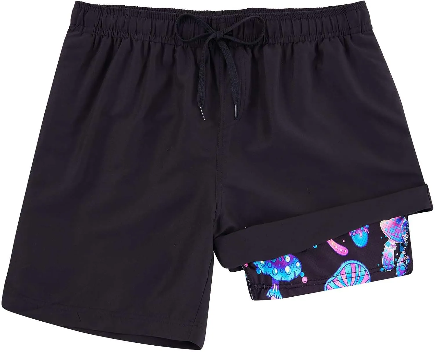 Cozople Mens Swim Trunks Quick Dry Bathing Suit with Compression Liner 5.5" Inseam Anti Chafe Beach Swim Shorts