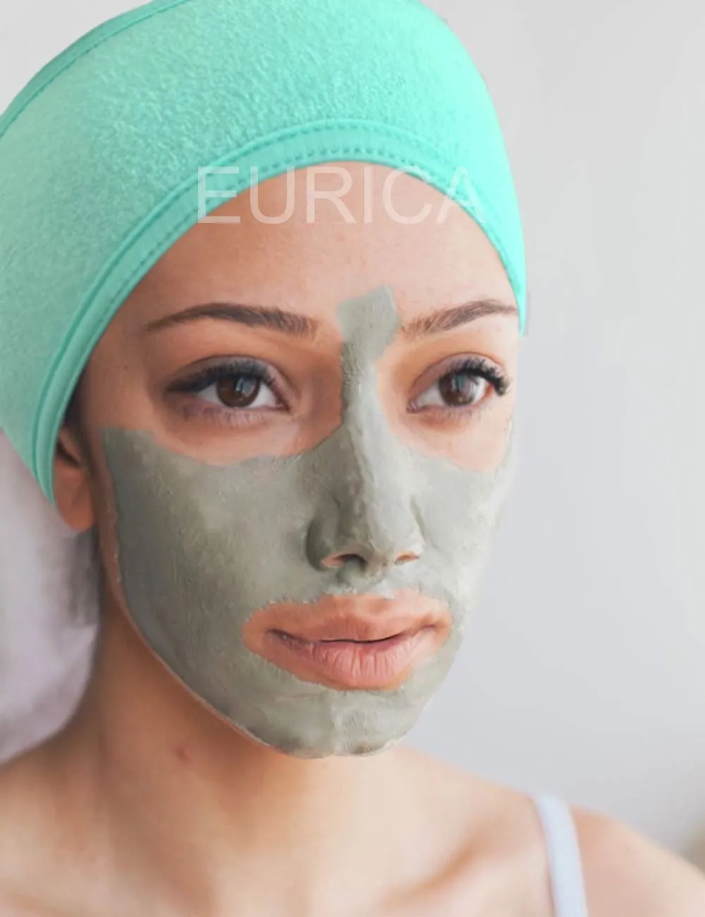 EUICAE Spa Headband Sweat Head Towel Wrap Non-slip Stretchable Washable Makeup Headband for Face Wash Facial Treatment Sport Fits All White (Green)