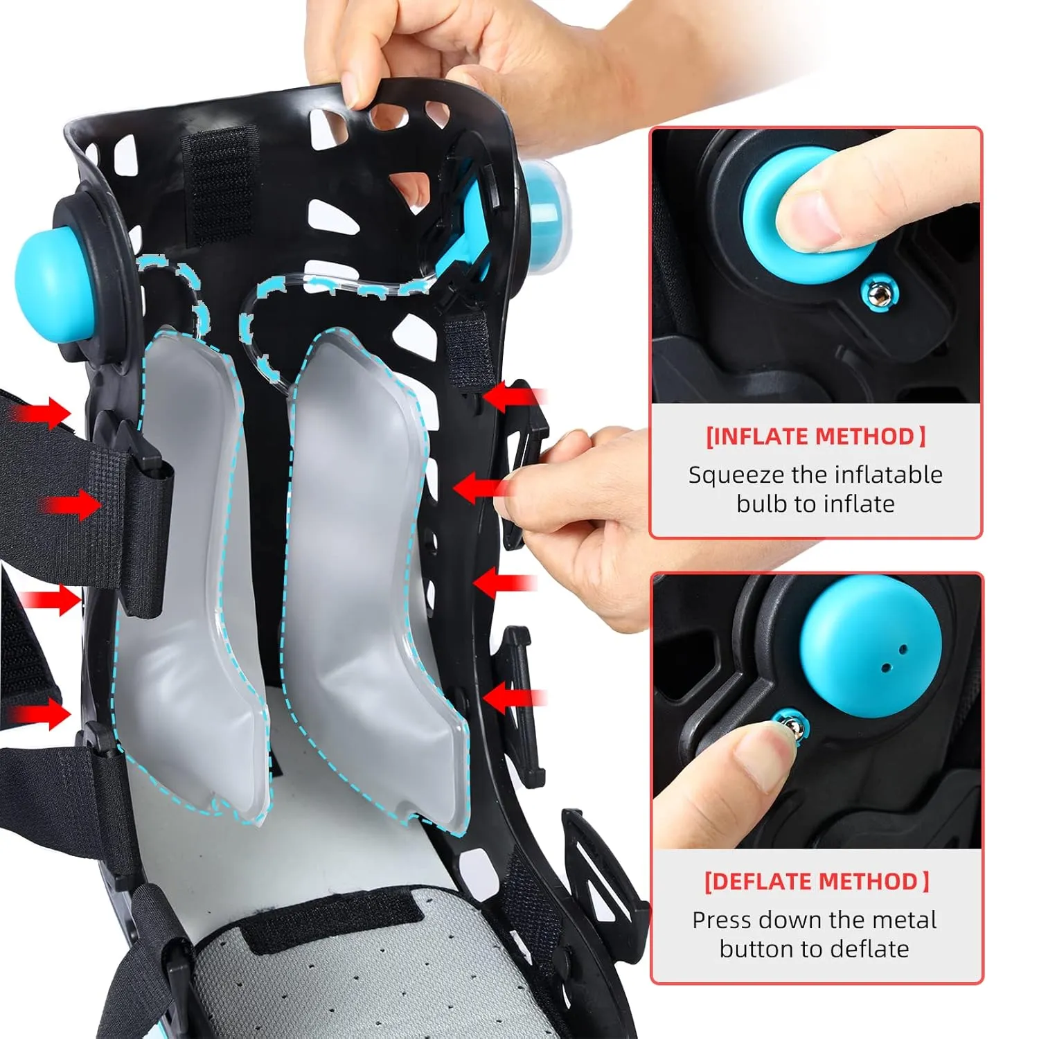 GHORTHOUD Inflatable Walker Boot, Air Cam Walker Fracture Boot, Short Walker Brace Walking Boot Orthopaedic Boot for Sprained Ankle (Medium)