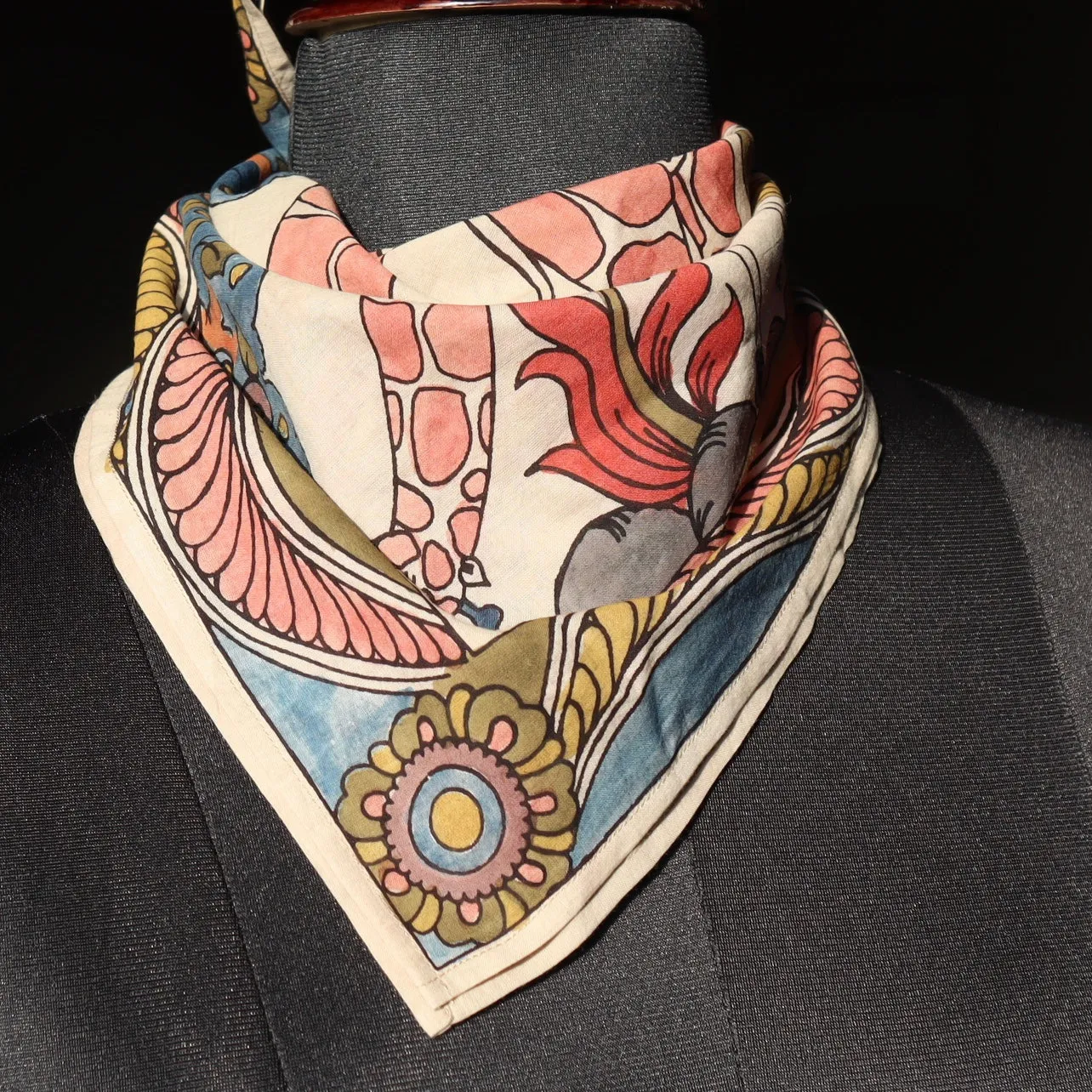 Ivory Safari - Limited Edition Hand Painted Cotton Bandana