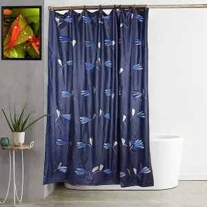 Kuber Industries Shower Curtain & Bathmat Set | Non-Slip Bath mats for Bathroom | Easy-Slide Curtains | Polyester Curtain or Bathmat for Bath Décor | XTL265-3T | 9 Pcs Set | Multicolor