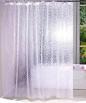 Kuber Industries Shower Curtain & Bathmat Set | Non-Slip Bath mats for Bathroom | Easy-Slide Curtains | Polyester Curtain or Bathmat for Bath Décor | XTL443-3T | 6 Pcs Set | Multicolor