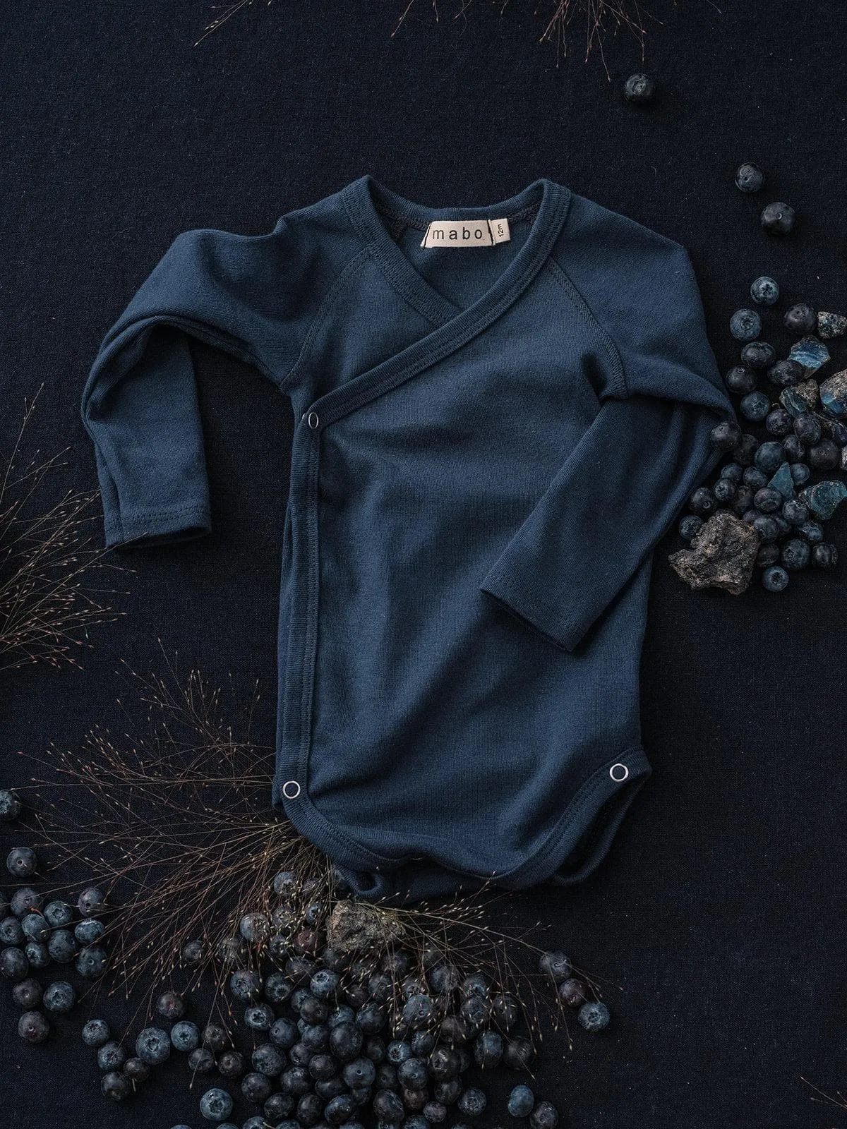 organic cotton wrap onesie - ink