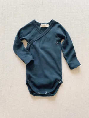 organic cotton wrap onesie - ink