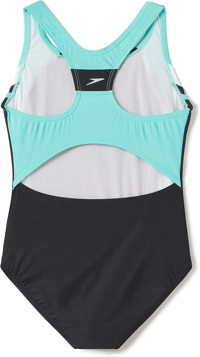 Speedo Girl's Swimsuit One Piece Infinity Splice Thick Strap