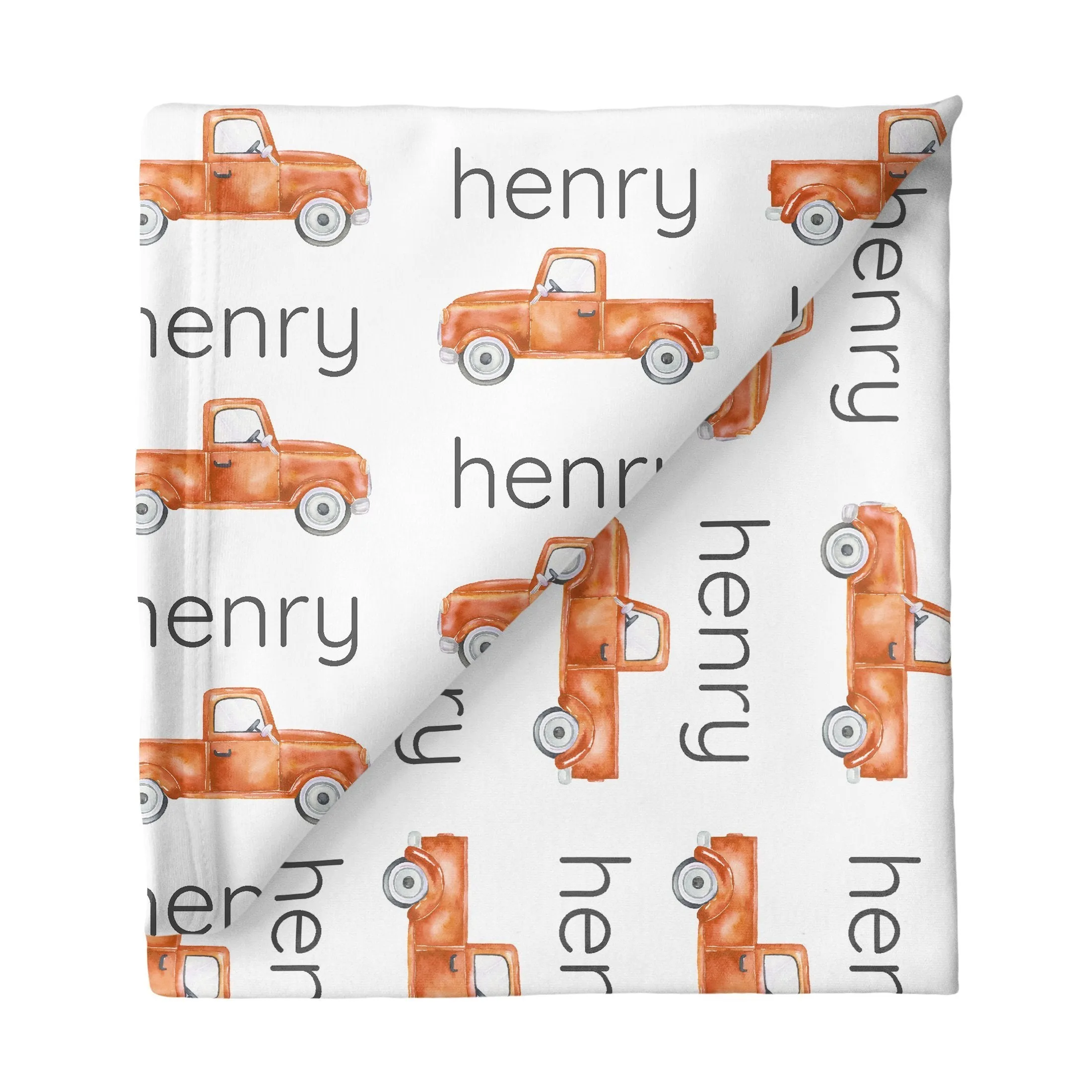 Sugar   Maple Small Stretchy Blanket - Truck Orange