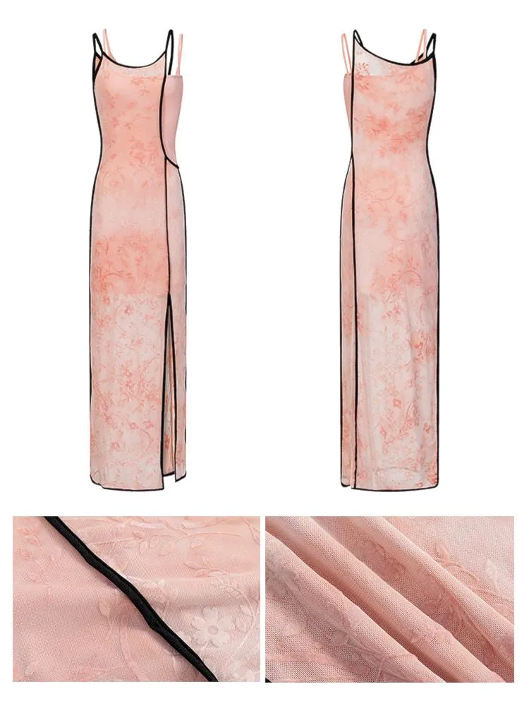 Swoosh Flocking Burnout Stretchy Slimming Dress【s0000008782】