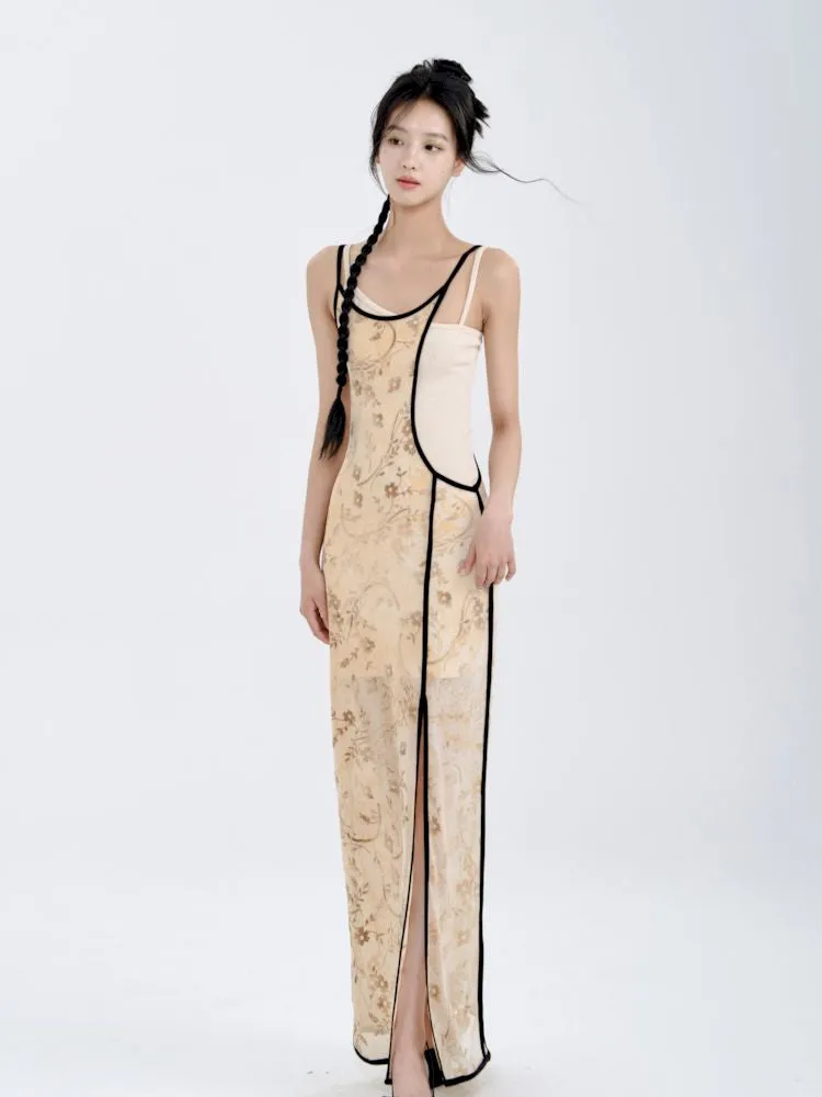 Swoosh Flocking Burnout Stretchy Slimming Dress【s0000008782】