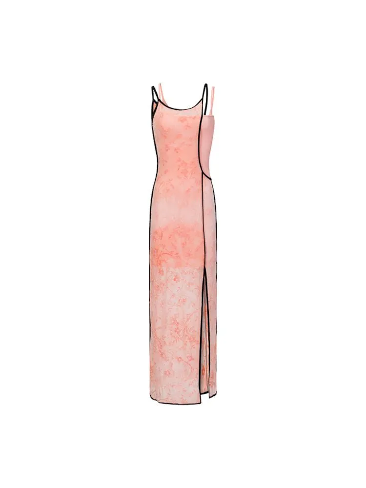 Swoosh Flocking Burnout Stretchy Slimming Dress【s0000008782】