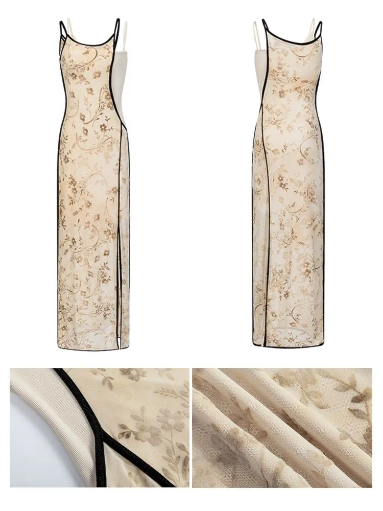 Swoosh Flocking Burnout Stretchy Slimming Dress【s0000008782】
