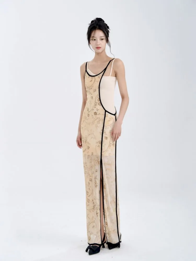 Swoosh Flocking Burnout Stretchy Slimming Dress【s0000008782】