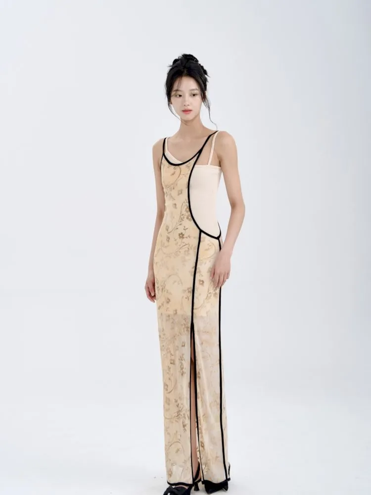 Swoosh Flocking Burnout Stretchy Slimming Dress【s0000008782】