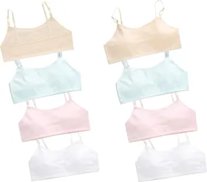 Training Bras for Girls Seamless Adjustable Cotton Cami Bralettes 7-14Y